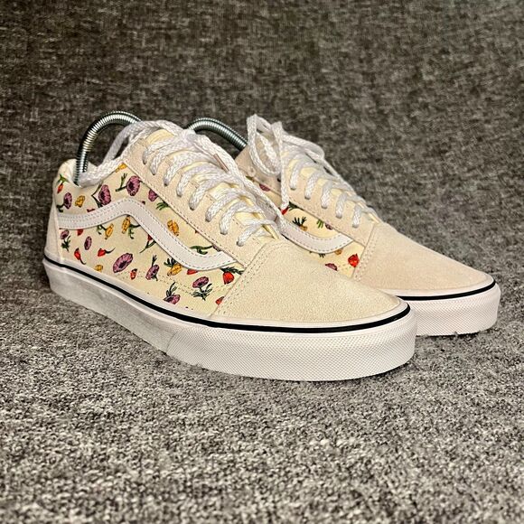 Vans Old Skool Poppy Floral Cream Womans 9.5 Skate Shoes Sneakers - Picture 1 of 10